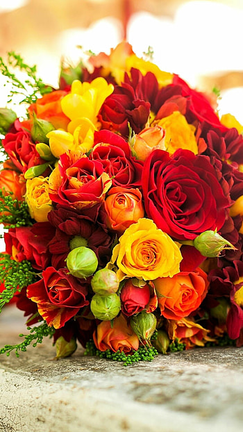 Flower bouquet, Colorful and bright, Mobile , Vibrant nature HD phone wallpaper