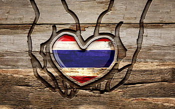 I love Thailand, , wooden carving hands, Day of Thailand, Thai flag, Flag of Thailand, Take care Thailand, creative, Thailand flag, Thailand flag in hand, wood carving, Asia, Thailand HD wallpaper