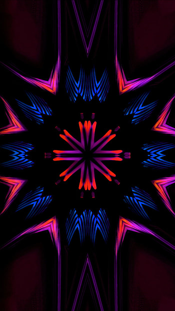 Orange and Blue Kaleidoscope Art by lonewolf6738, pattern, Abstract, kaleidoscope HD phone wallpaper
