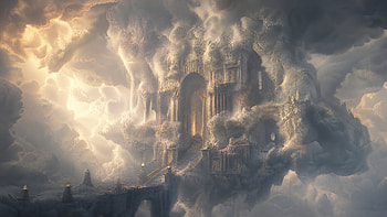 Cloudforge: Dwarven Hall | Skyhold Dwarven Hall () | Hammerhall in the Clouds, Floating Castle HD wallpaper