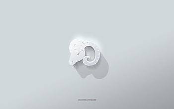 Aries sign, white background, Aries 3d sign, 3d art, Aries, 3d Aries emblem, creative art, Aries zodiac sign HD wallpaper