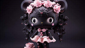 Kuromi Hello Kitty, Kuromi (Onegai My Melody), cute, figurine, toy, floral HD wallpaper