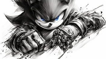 Sonic the Hedgehog Black & White, video game, Sonic the Hedgehog, Black & White HD wallpaper