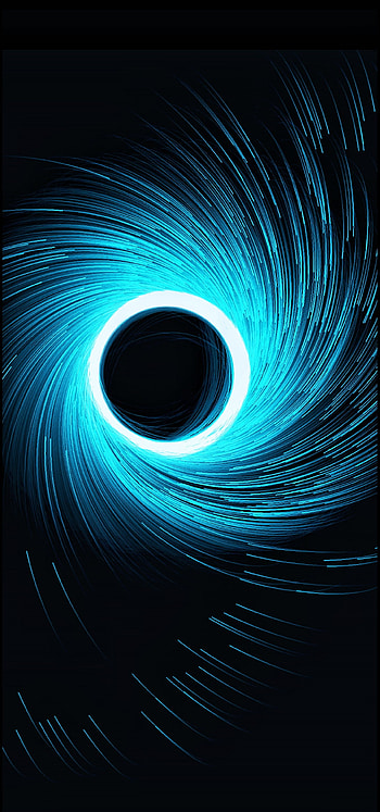 Aqua blackhole, snapseed, blue, minimalistic, black HD phone wallpaper