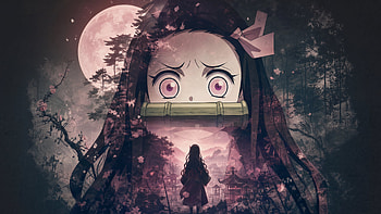 Moonlit Nezuko Kamado —, Anime Girl, Demon Slayer HD wallpaper