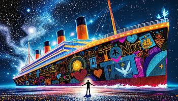 Titanic: A Stunning Ultra Tribute, Titanic, ship, artistic, Night Sky, colorful HD wallpaper