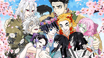 Giyuu Tomioka Gyomei Himejima Kyojuro Rengoku Mitsuri Kanroji Muichiro Tokito Obanai Iguro Demon Slayer Kimetsu no Yaiba HD wallpaper