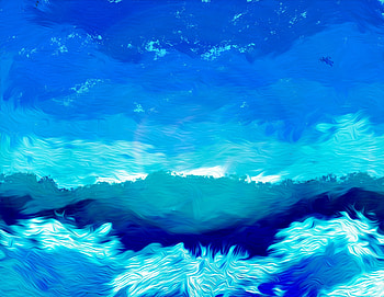 Illustration Blue Sky Artwork Drawing Painting, illustration, blue, sky, artwork, drawing, artist, painting, digital-art HD wallpaper