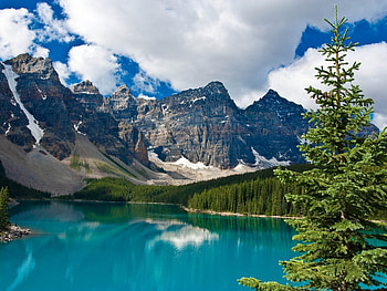 Nature, Trees, Mountains, Lake, Fir, Spruce, Water Surface HD wallpaper