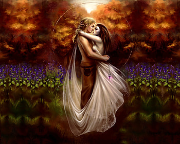 ROMANTIC COUPLE, digital, fantasy, art, couple, romantic HD wallpaper
