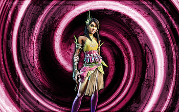 Kalia, purple grunge background, Fortnite, vortex, Fortnite characters, Kalia Skin, Fortnite Battle Royale, Kalia Fortnite HD wallpaper