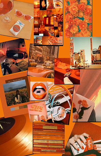 Retro or vintage, orange HD phone wallpaper