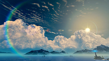 Wuthering Waves: Stunning Ocean Skyscape HD wallpaper