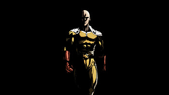 Saitama One Punch Man Oled , one-punch-man, anime, dark, black, oled, artist, artwork, digital-art HD wallpaper