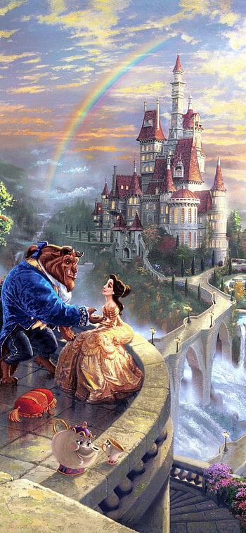 Beauty and the Beast, Timeless love story, Enchanting castle, Belle's adventure HD phone wallpaper