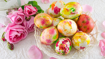 Easter Eggs, decoration, roses, Easter, eggs HD wallpaper