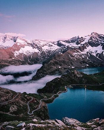 Nature, Sky, Mountains, Snow, Rocks, Lake, Snow Covered, Snowbound HD phone wallpaper