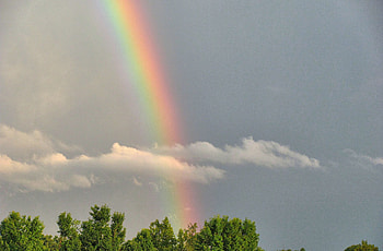 A Promise From Him, religious, rainbow, God, love, inspirational, clouds, sky, nature HD wallpaper