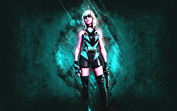 Fortnite Harlowe Skin, Fortnite, main characters, blue stone background, Harlowe, Fortnite skins, Harlowe Skin, Harlowe Fortnite, Fortnite characters HD wallpaper
