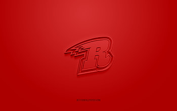 Rapid City Rush, creative 3D logo, red background, ECHL, 3d emblem, American Hockey Club, South Dakota, USA, 3d art, hockey, Rapid City Rush 3d logo HD wallpaper