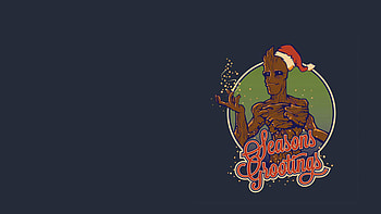 Seasons Grootings ready for Christmas, Groot, cartoon, Marvel Comics, Christmas, movie, Guardians of the Galaxy HD wallpaper