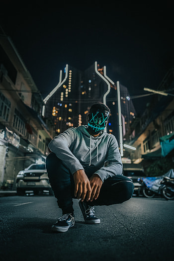 City, Miscellanea, Miscellaneous, Mask, Street, Anonymous, Guy HD phone wallpaper