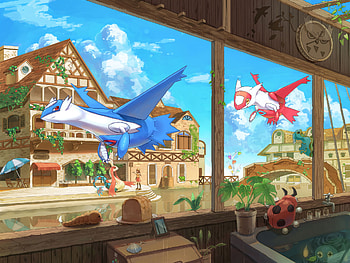 Pokemon , Background , Vibrant colors, High quality HD wallpaper