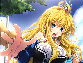 Anime, crown, girl, long hair HD wallpaper