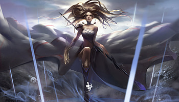 Long Hair Warrior, artist, artwork, artstation HD wallpaper