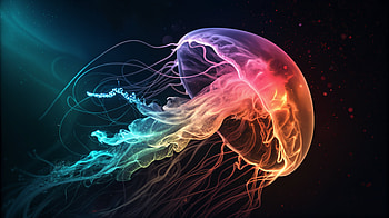 Translucent Serenity: A Ultra Experience, translucent, jellyfish, colorful, underwater, marine life HD wallpaper