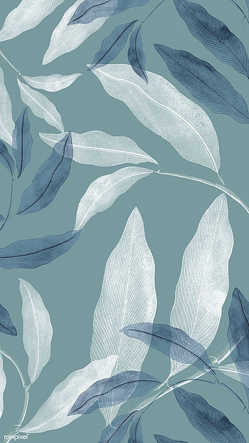 premium illustration of Blue and white leafy background mobile. Background , Blue and white , Abstract HD phone wallpaper
