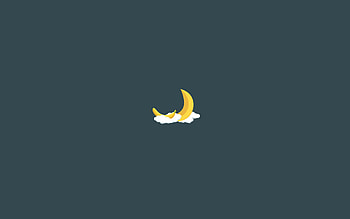 Banana, moon, clouds, minimal HD wallpaper