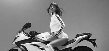 Monochrome, beautiful, Bella Hadid and bike HD wallpaper