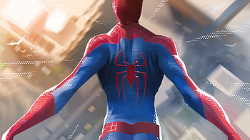 Spiderman Jumping Down , spiderman, superheroes, artist, artwork, digital-art HD wallpaper