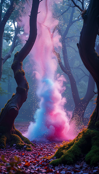 Enchanted Moments: A Magical Forest for Your , forest, smoke, colorful, mist HD phone wallpaper