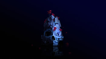 Skull, minimal, scary, flowers, dark HD wallpaper