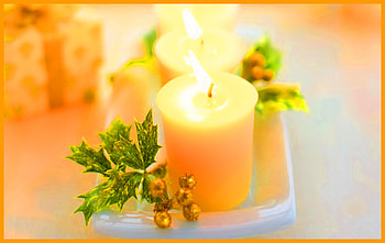 Festive flames, christmas, flames, candles, gift, holly, gold HD wallpaper