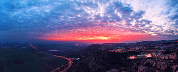 Cities, Sunset, Sky, City, Hills, Evening, Hill HD wallpaper