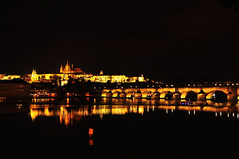 Prague Castle, Charles Bridge, Nighttime beauty, Iconic Prague HD wallpaper