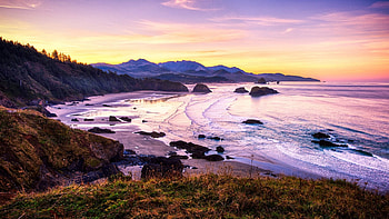 Sea Sunrise, sea, shore, pacific, coast, sky, nature, sunrise HD wallpaper