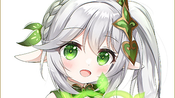 White Hair Green Eyes Lesser Lord Kusanali Genshin Impact HD wallpaper