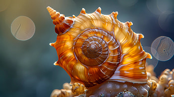 Sea snail shell, Sea snail, underwater, ocean, nature, shell HD wallpaper