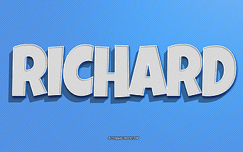 Richard, blue lines background, with names, Richard name, male names, Richard greeting card, line art, with Richard name HD wallpaper