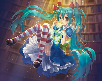 MIKUUUU!!!, Miku, Kawaii, Vocaloid, Dress HD wallpaper
