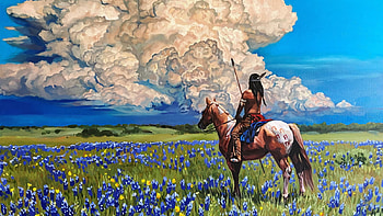 my prairie, native american, clouds, painted, art HD wallpaper