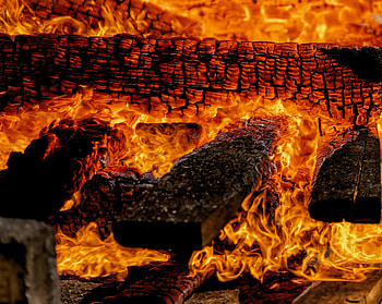 Bonfire, Coals, Flame, Miscellanea, Miscellaneous, Firewood HD wallpaper