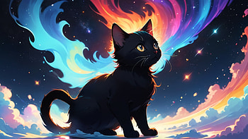 Cat Drawing, cat, drawing, colorful, dark, Cat eye HD wallpaper