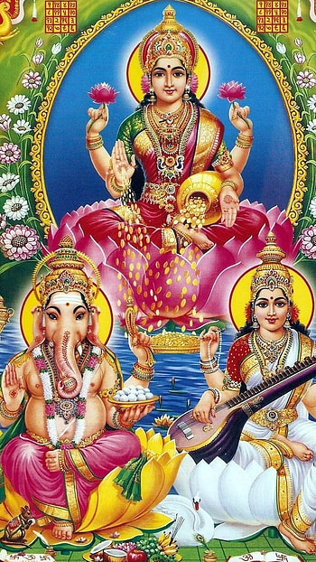 Laxmi Ganesh, Ganpati, Devi HD phone wallpaper