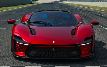 Ferrari Daytona SP3, front view, exterior, supercar, red Daytona SP3, Italian sports cars, Ferrari HD wallpaper