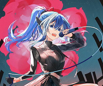 Hoshimachi Suisei, hololive, Hoshimachi Suisei, Anime, Virtual Youtuber HD wallpaper